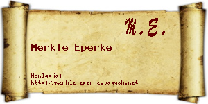 Merkle Eperke névjegykártya
